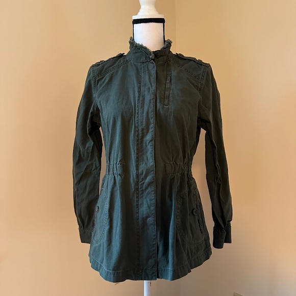 **ELLE* Dark Green Long Sleeve Button Down Jacket Size Small - Picture 1 of 8